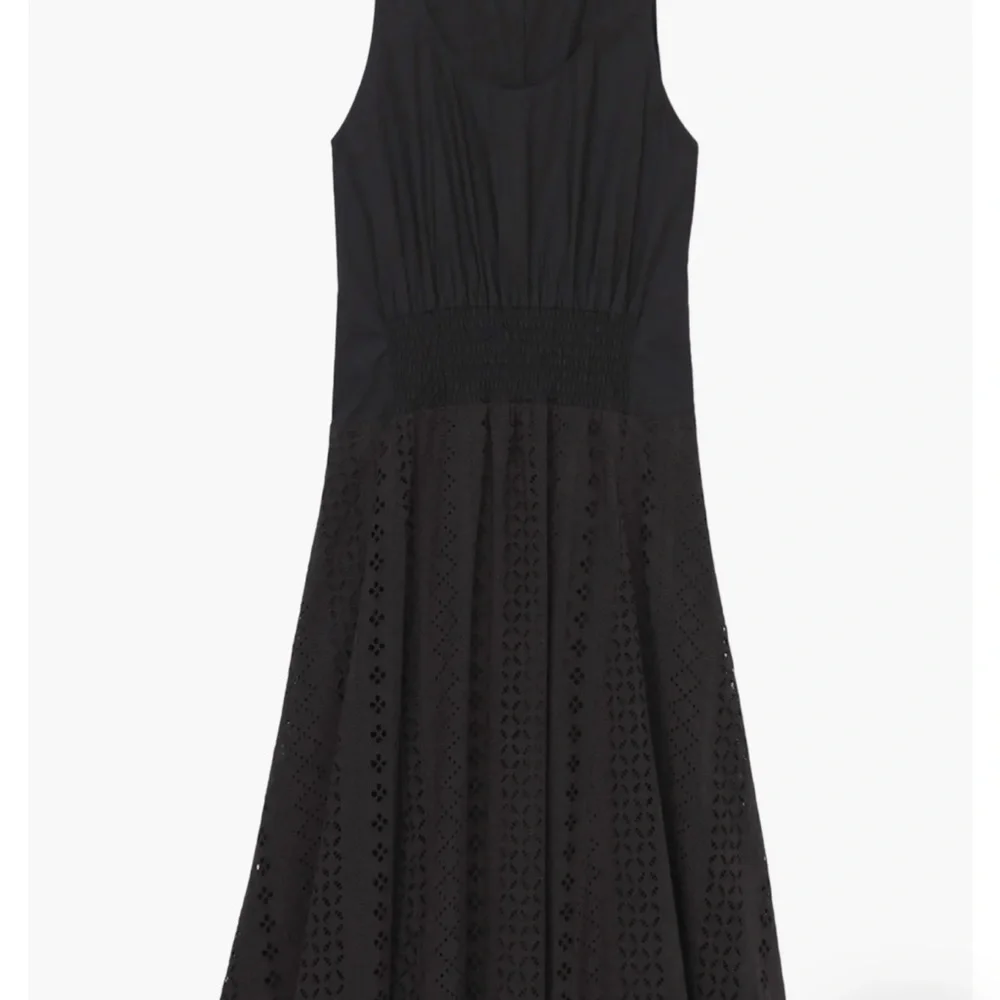 Thakoon Black Cotton‎ Eyelet Trapeze Midi Dress 10